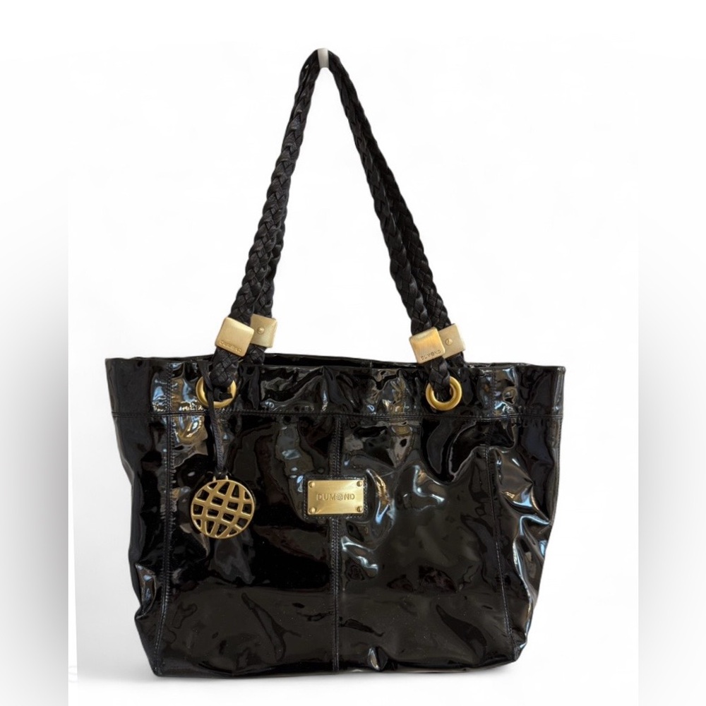 Vintage Black Patent Leather Bag Dumond